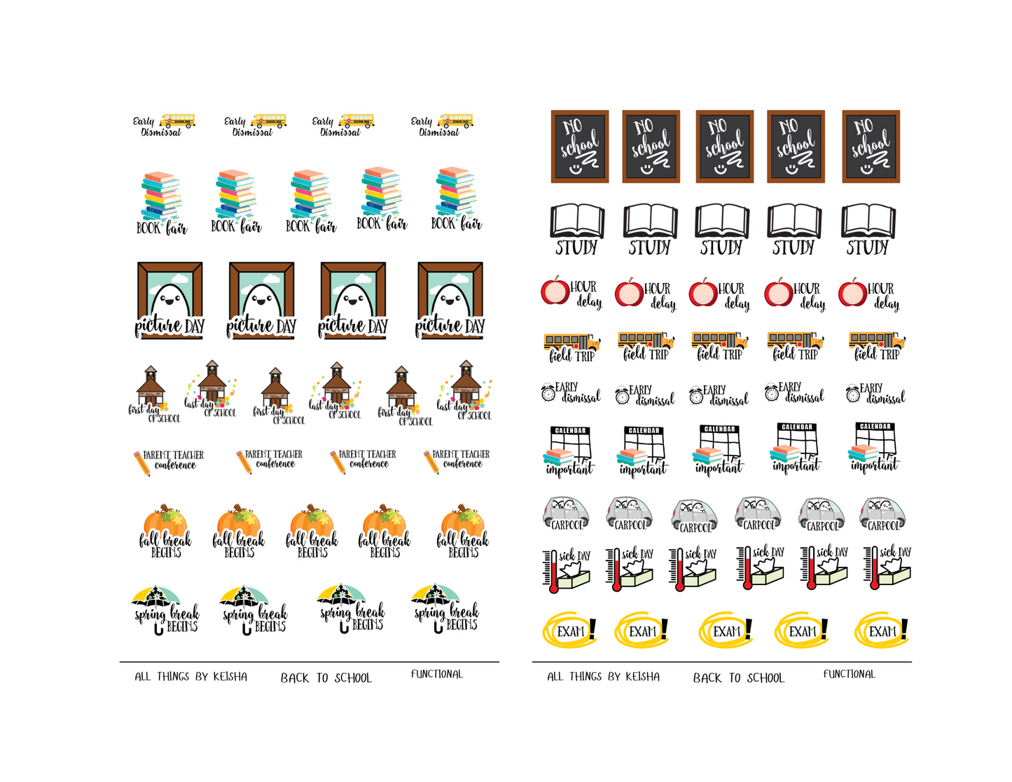 BACK TO SCHOOL STICKER PACK