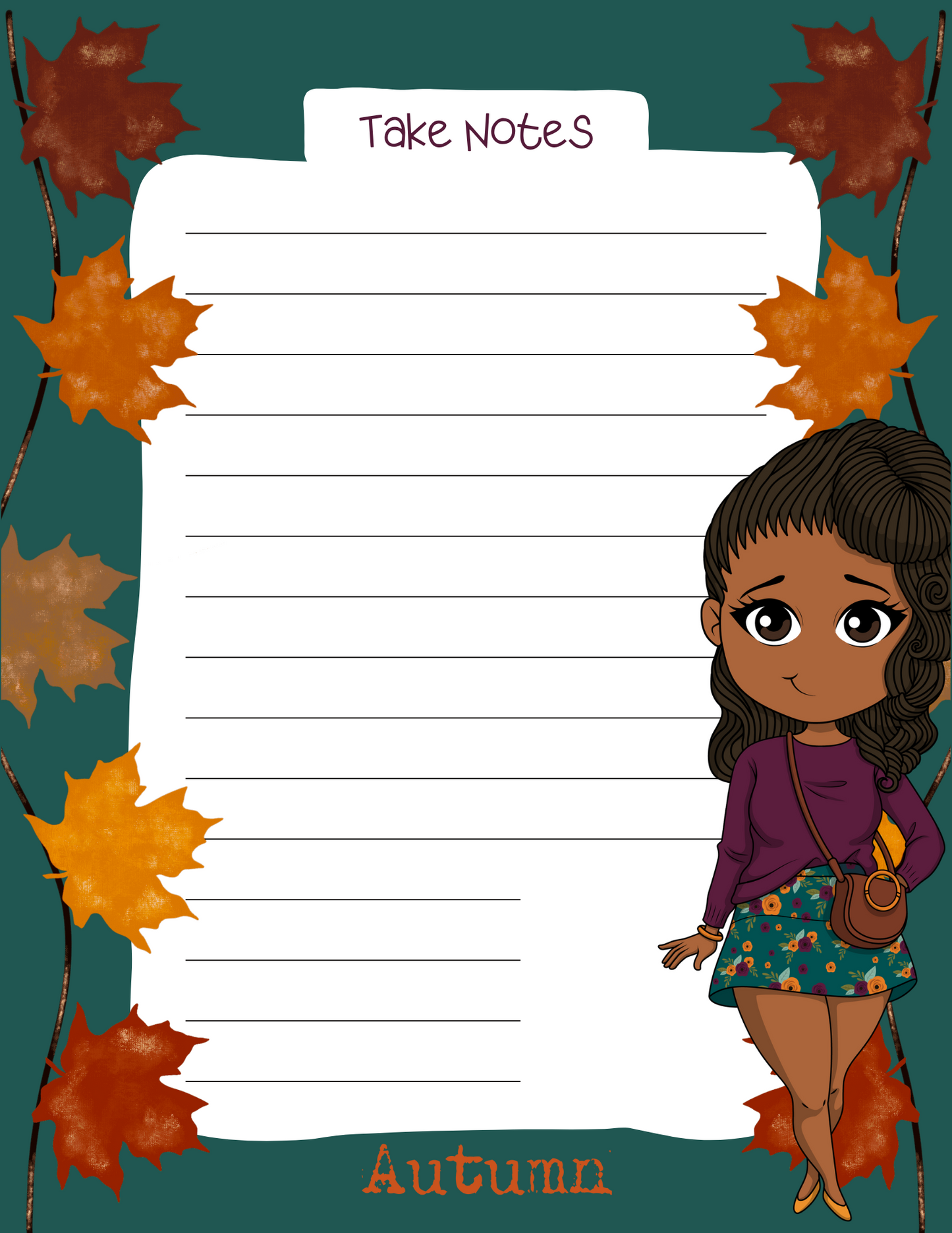 STEPPING  INTO FALL NOTEPAD