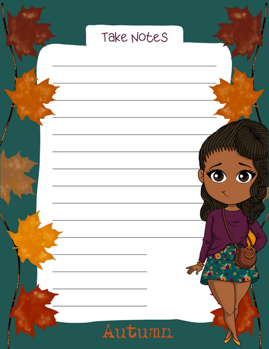 STEPPING  INTO FALL NOTEPAD