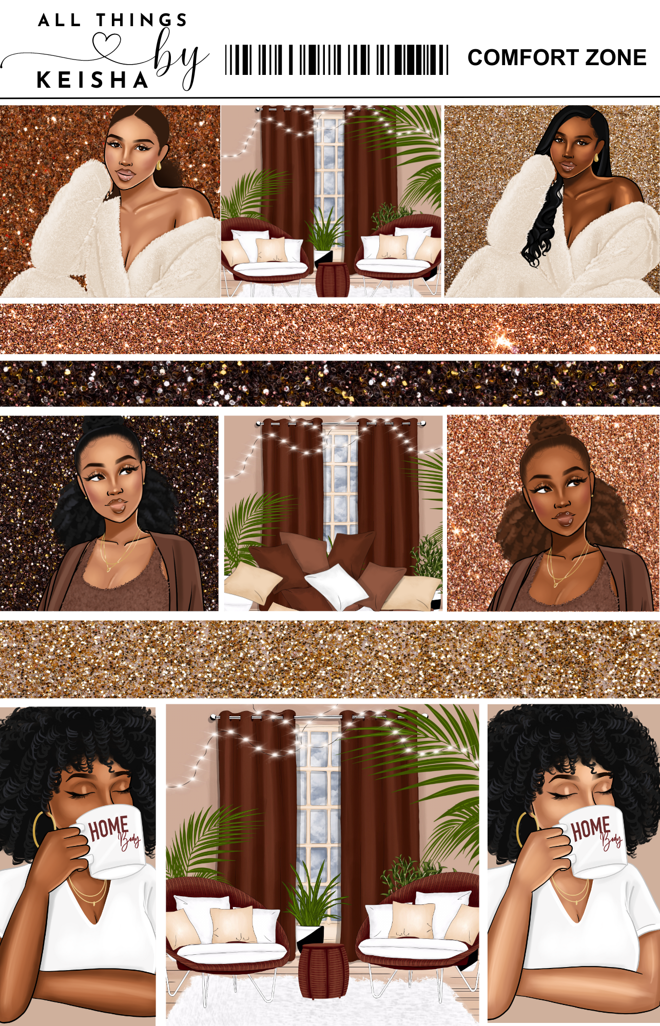 COMFORT ZONE THEMED STICKER PACK