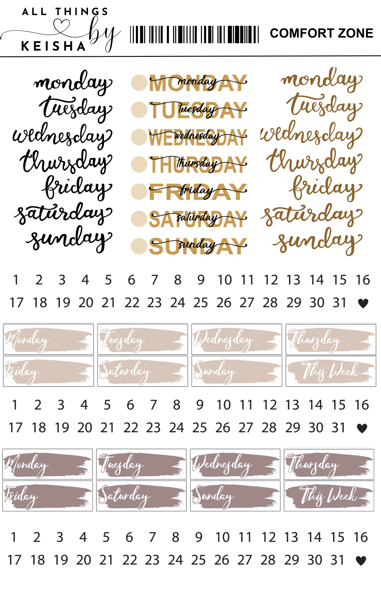 COMFORT ZONE THEMED STICKER PACK