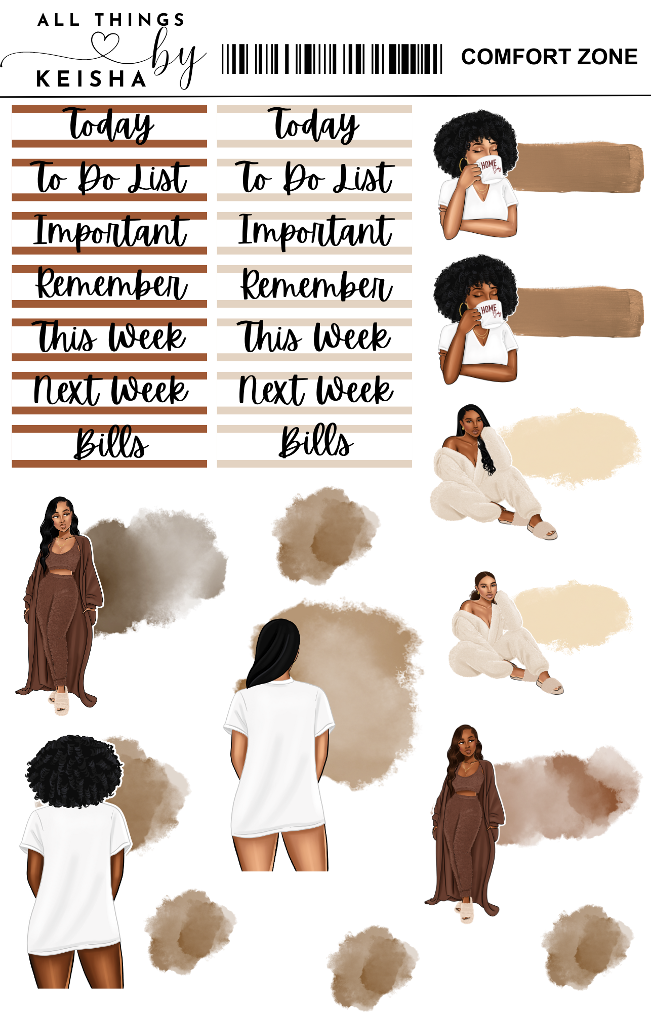 COMFORT ZONE THEMED STICKER PACK