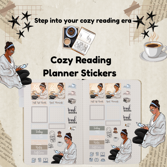 Cozy Reading Planner Stickers