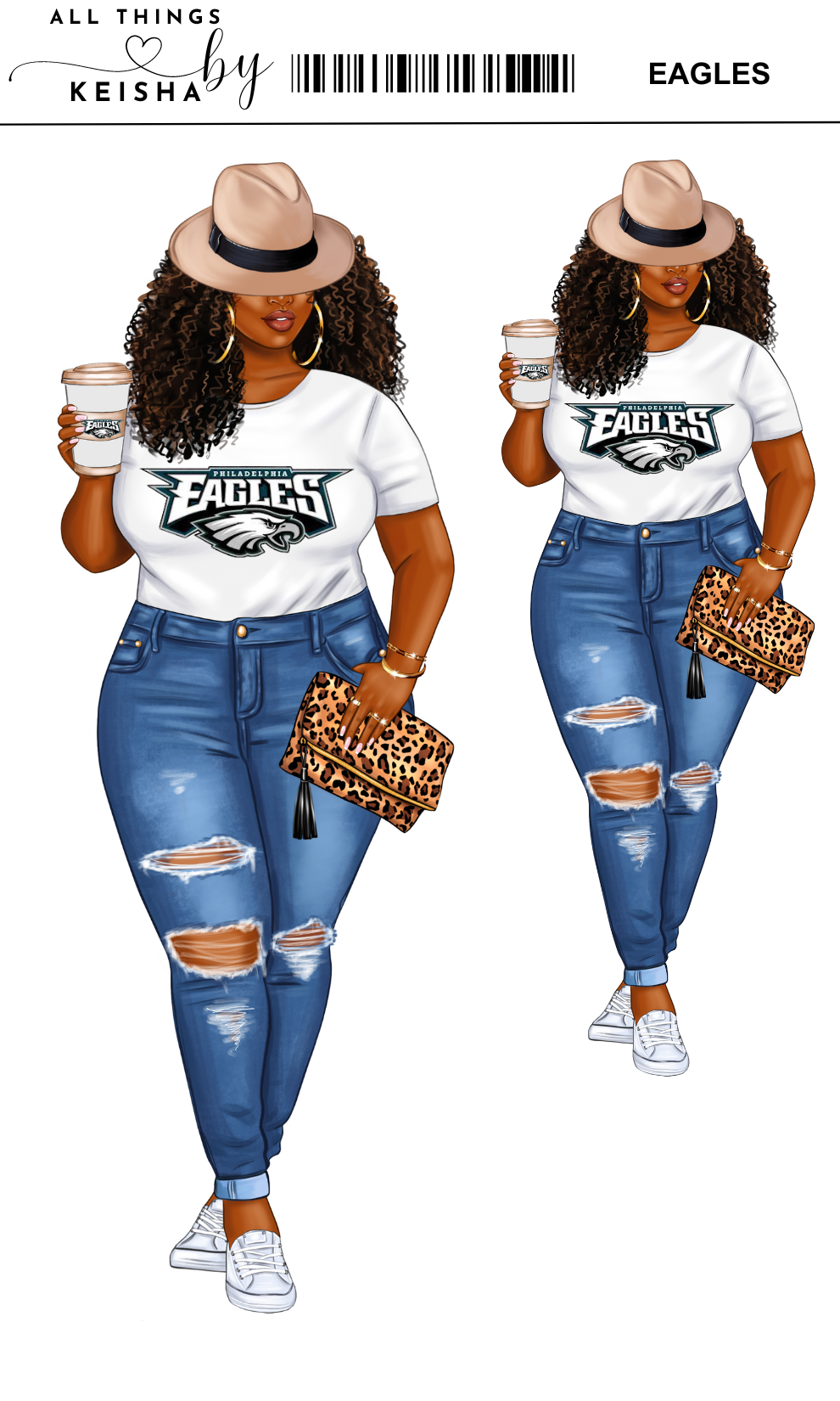 EAGLES PLANNER GIRL STICKER SET
