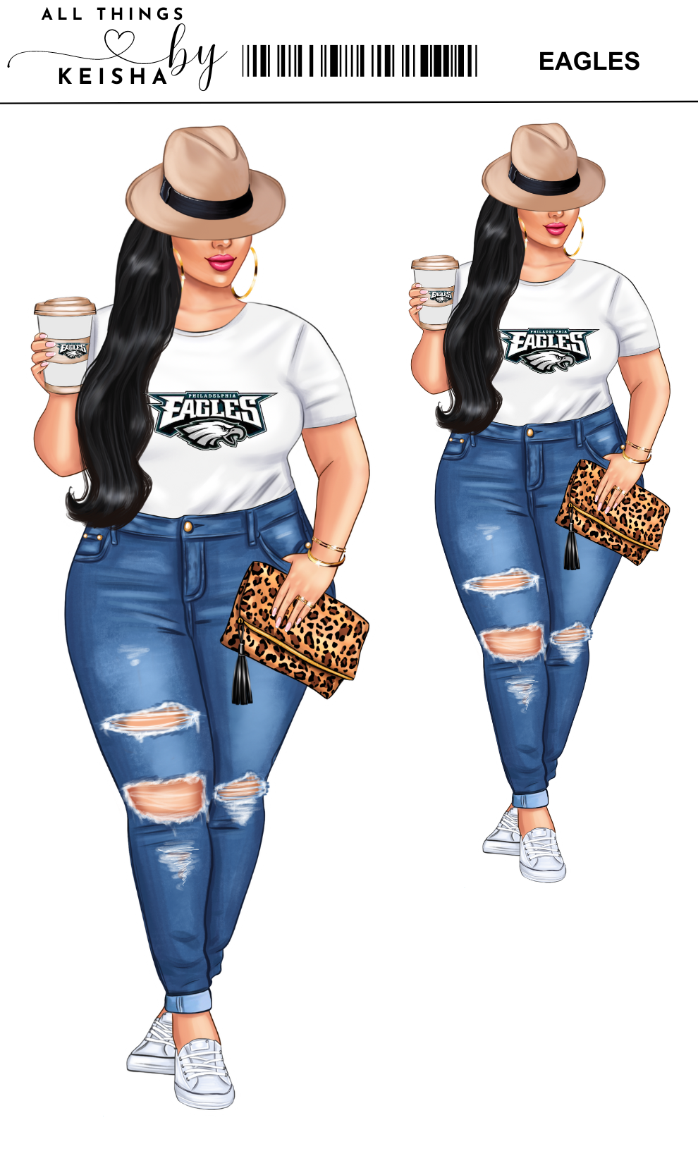 EAGLES PLANNER GIRL STICKER SET