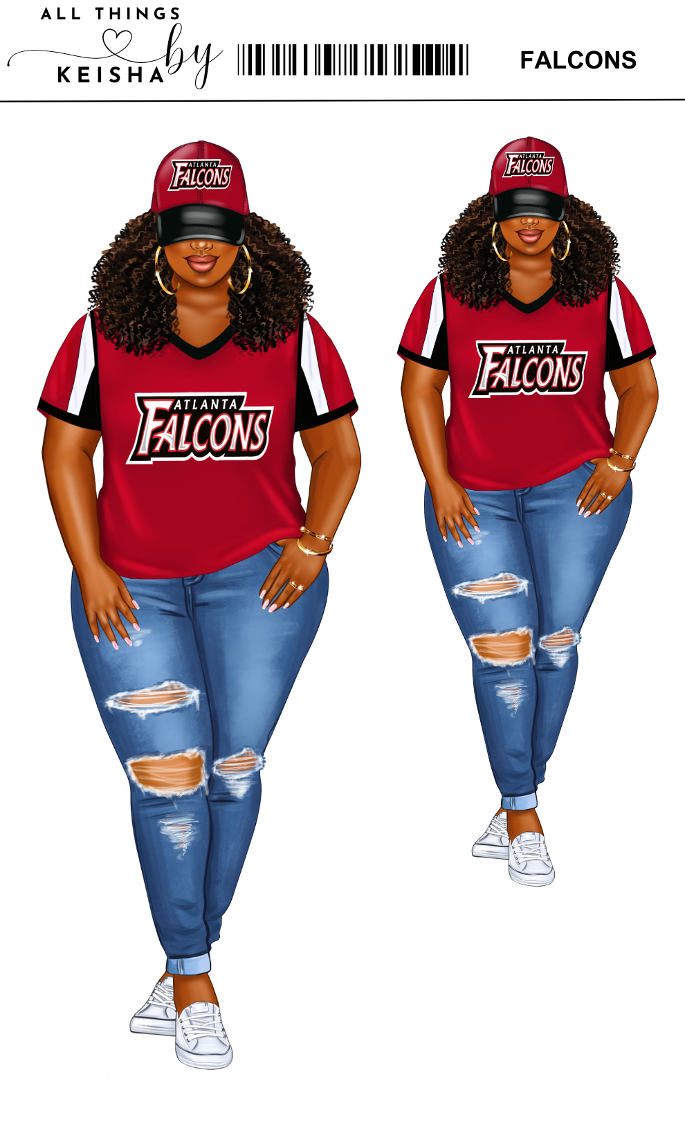 ATLANTA FALCONS PLANNER GIRL STICKER SET