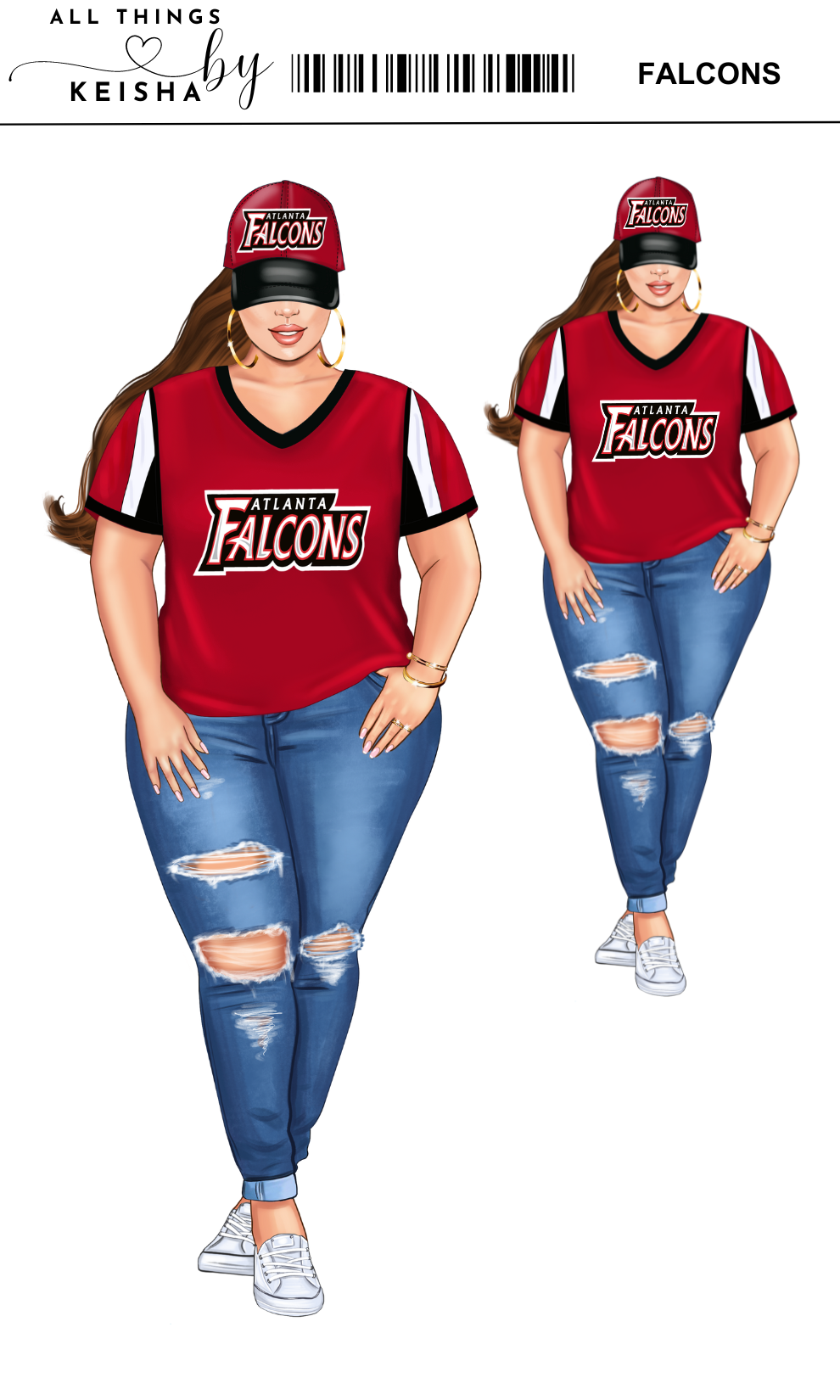 ATLANTA FALCONS PLANNER GIRL STICKER SET