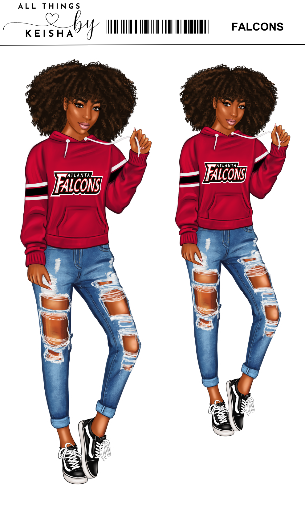 ATLANTA FALCONS PLANNER GIRL STICKER SET