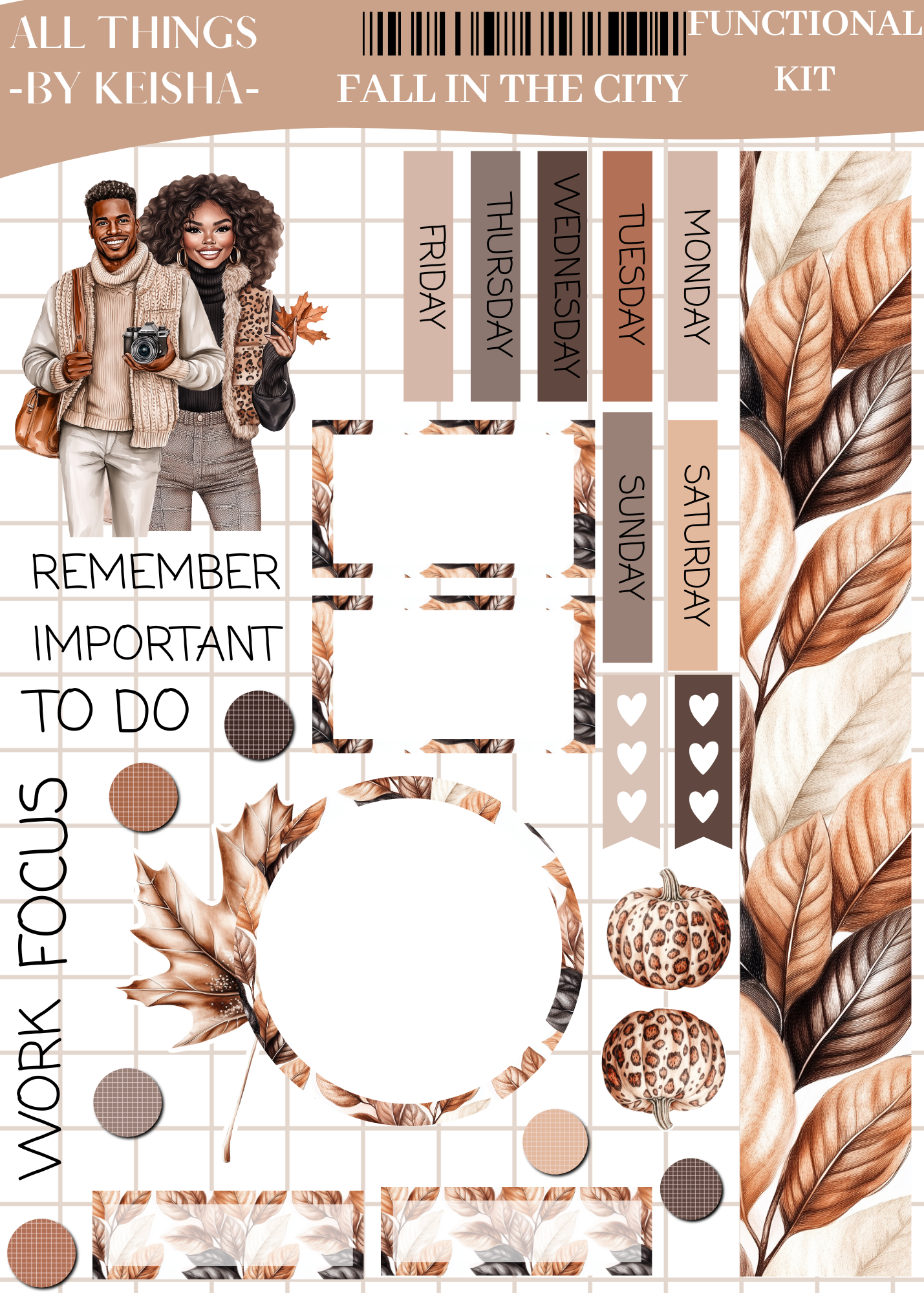 FALL IN THE CITY  STICKER SHEETS