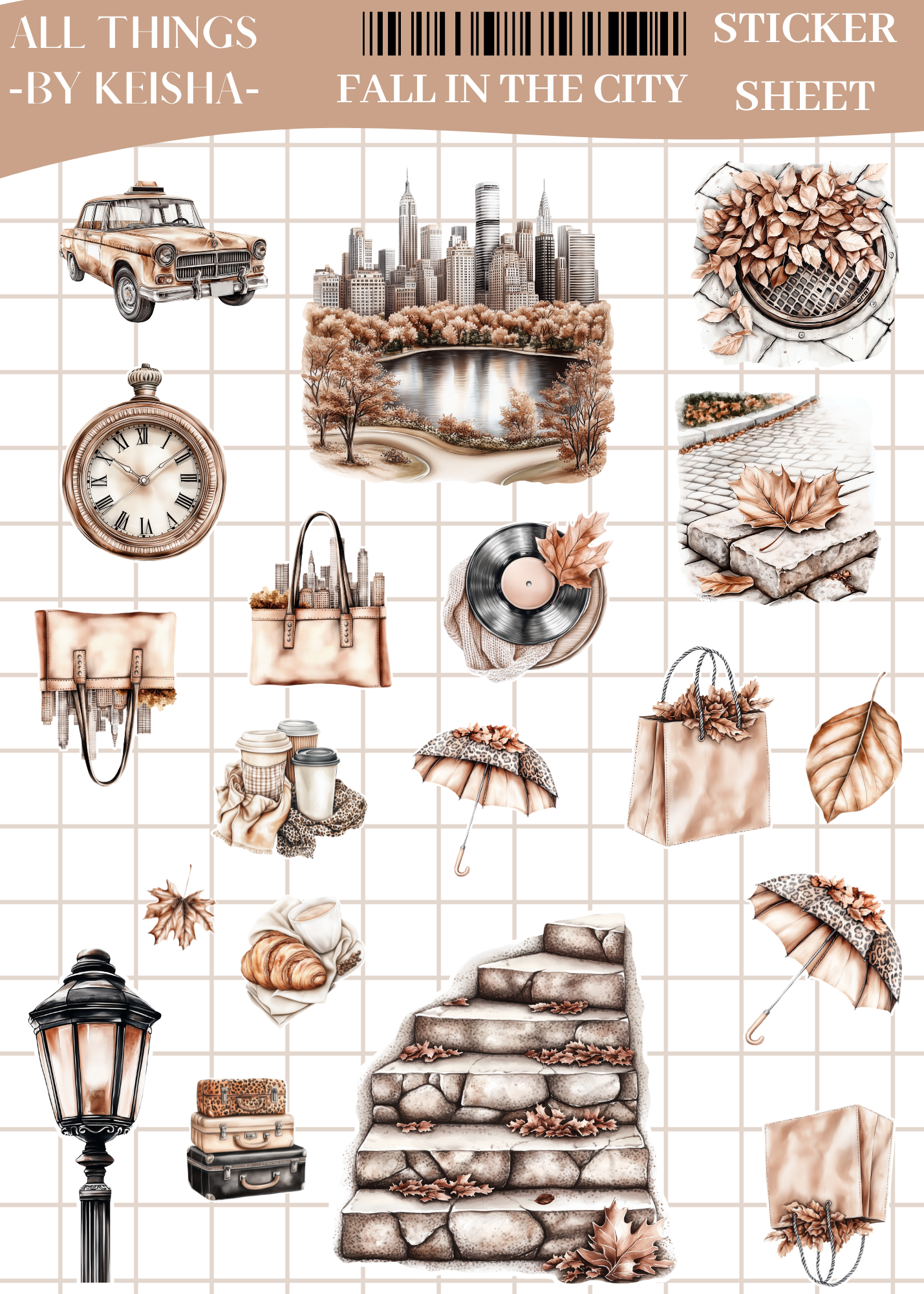 FALL IN THE CITY  STICKER SHEETS