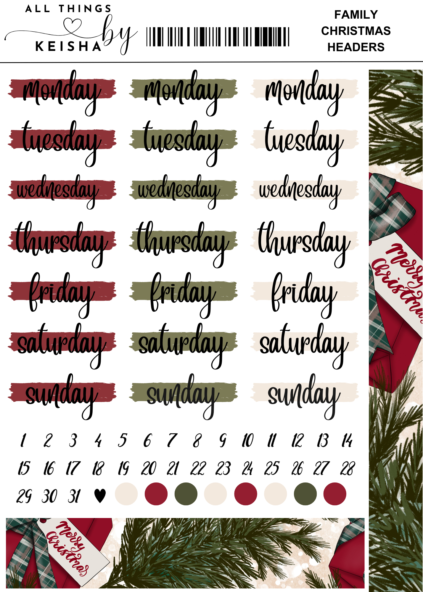 FAMILY CHRISTMAS  KIT