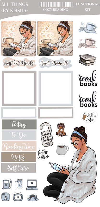 Cozy Reading Planner Stickers
