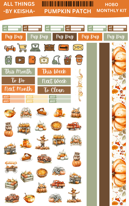 PUMPKIN PATCH MONTHLY HOBO KIT  (SET OF 2 SHEETS)