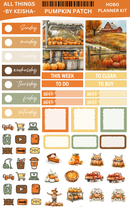 PUMPKIN PATCH PLANNER HOBO STICKERS (SET OF 2 SHEETS)