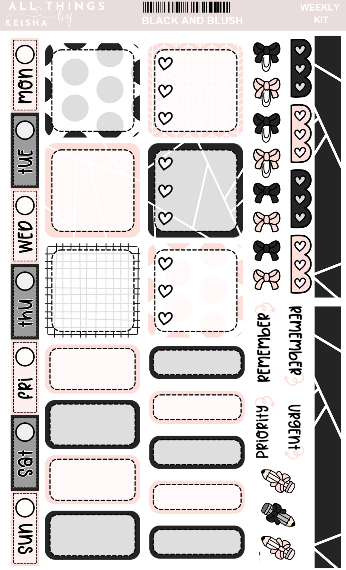 BLACK AND BLUSH FUNCTIONAL HOBO KIT