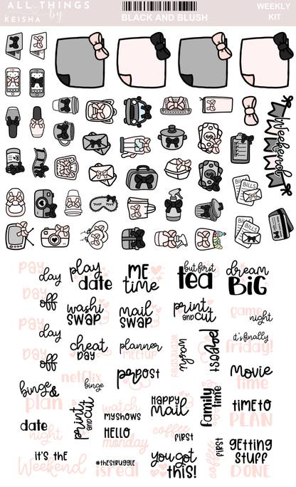 BLACK AND BLUSH FUNCTIONAL HOBO KIT