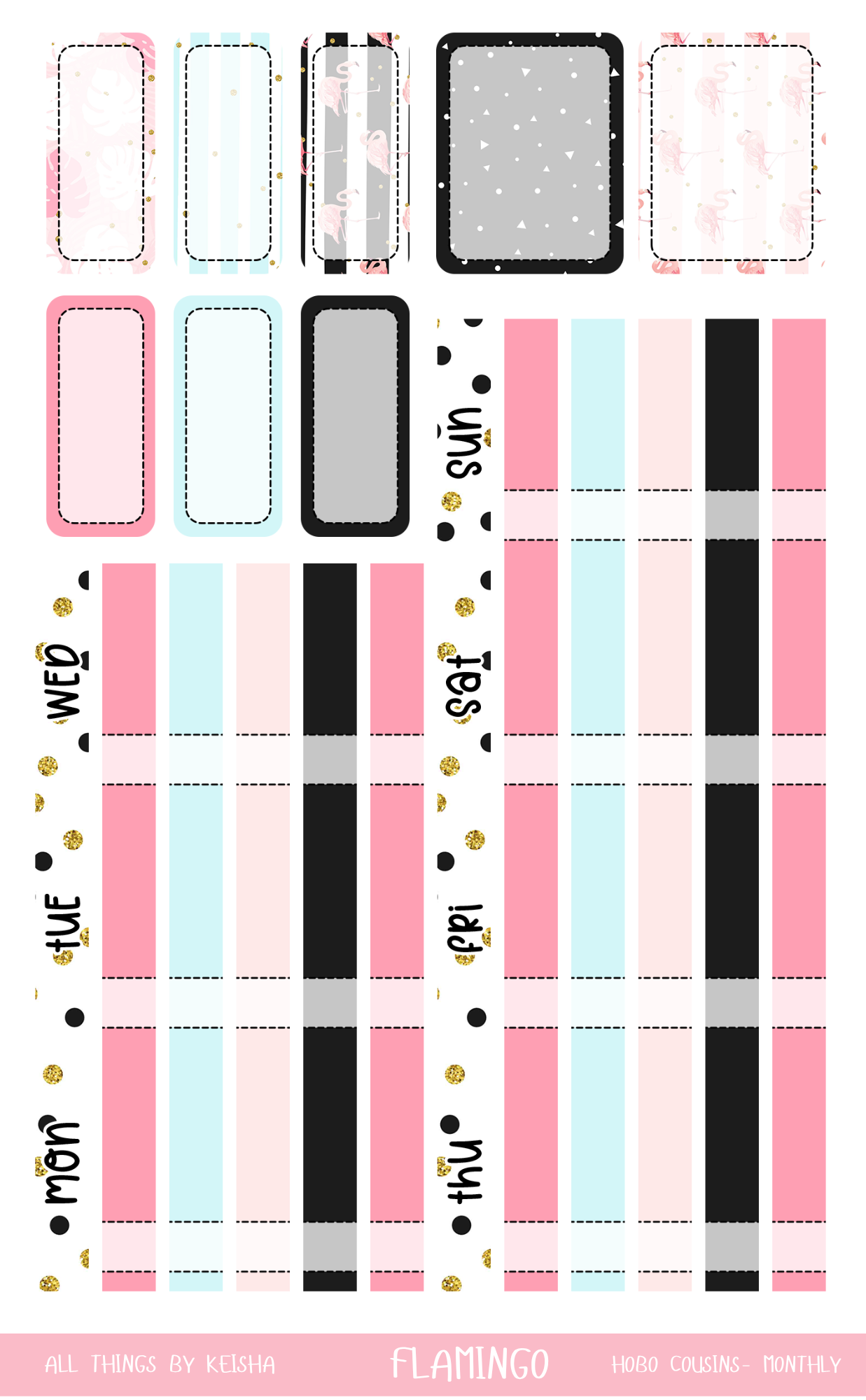 FLAMINGO HOBO COUSIN MONTHLY KIT (SET OF 4)