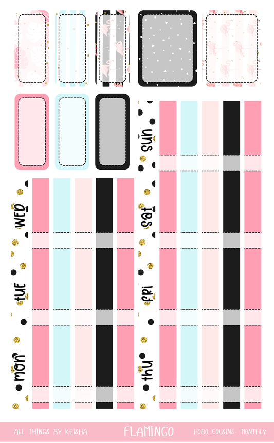 FLAMINGO HOBO COUSIN MONTHLY KIT (SET OF 4)