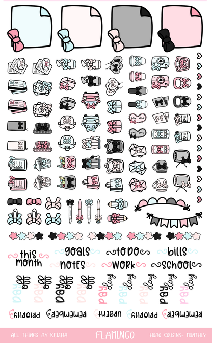 FLAMINGO HOBO COUSIN MONTHLY KIT (SET OF 4)
