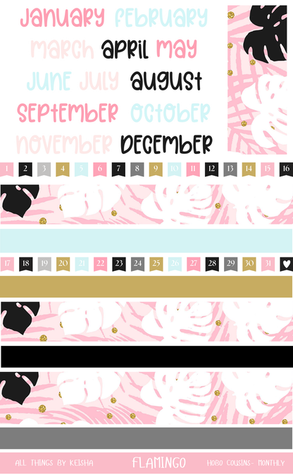 FLAMINGO HOBO COUSIN MONTHLY KIT (SET OF 4)
