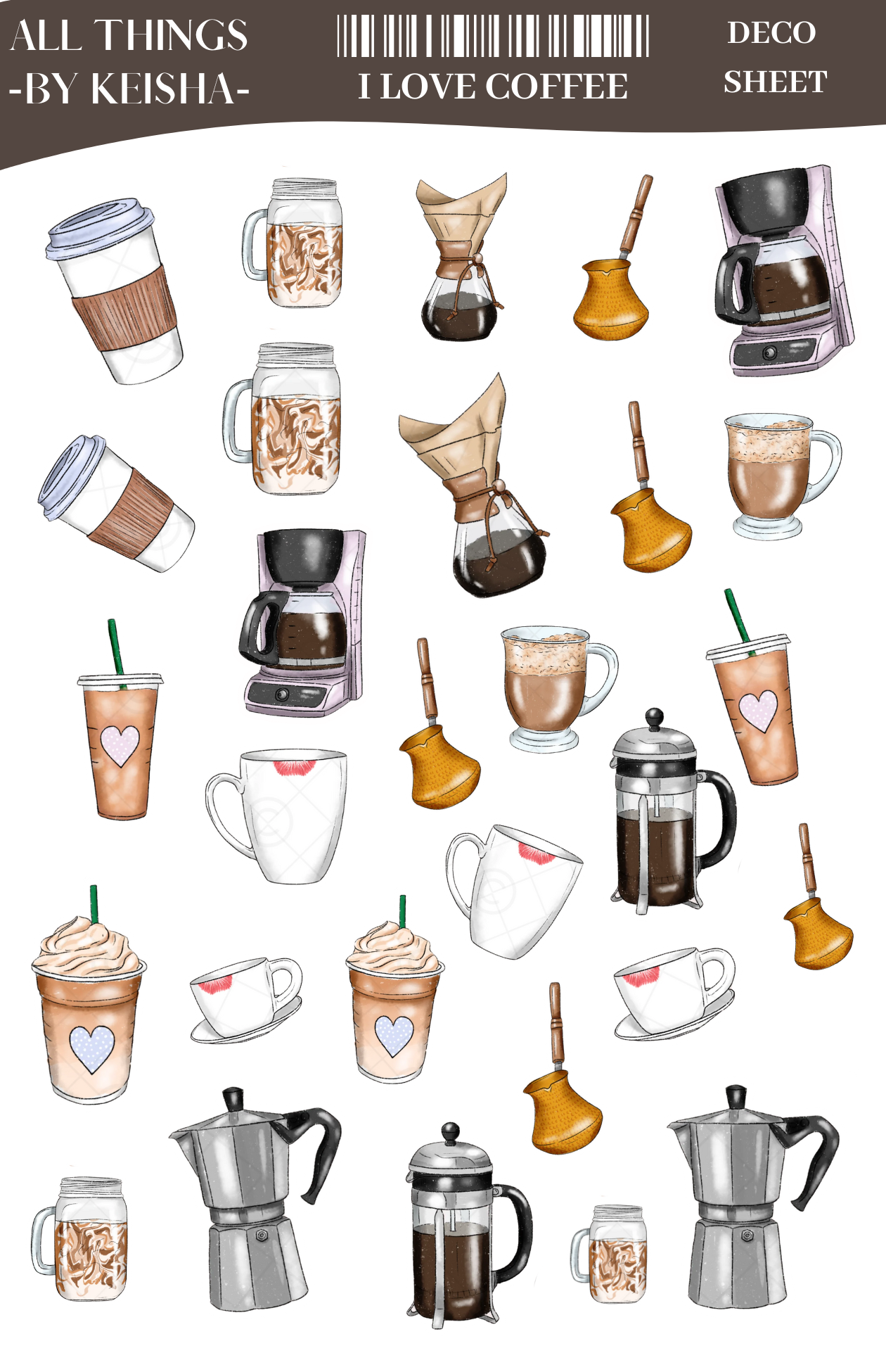 COFFEE LOVE DECO SHEET