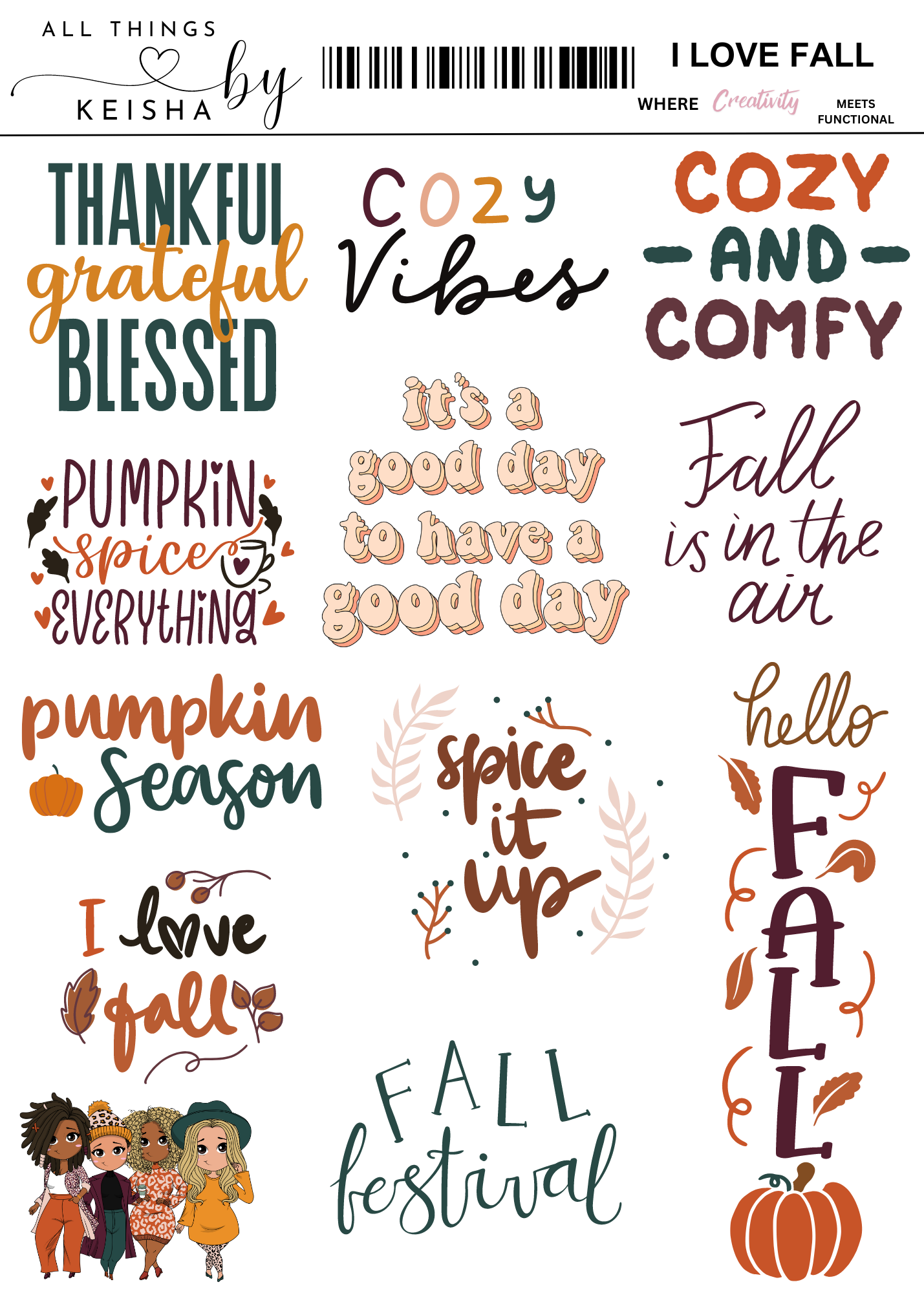 KEKE'S SQUAD - I LOVE FALL THEMED PACK