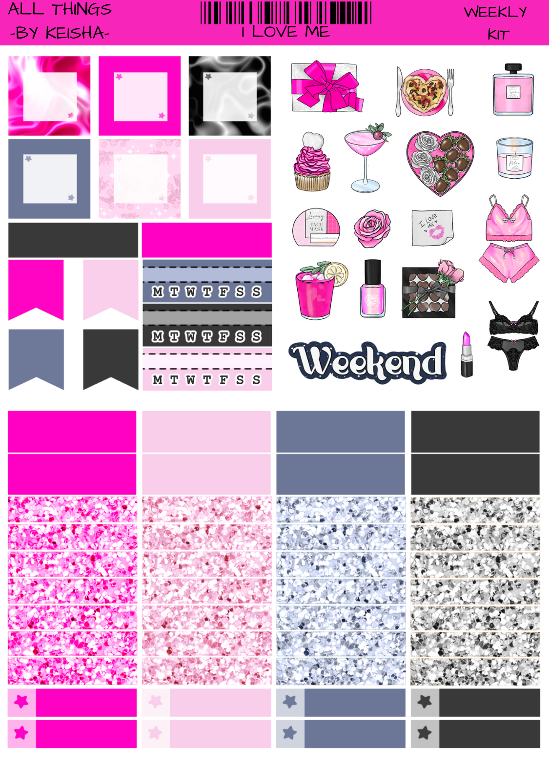 I LOVE ME WEEKLY STICKER KIT