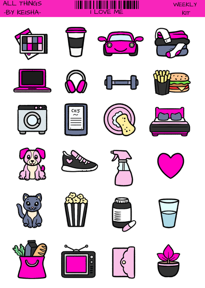 I LOVE ME WEEKLY STICKER KIT