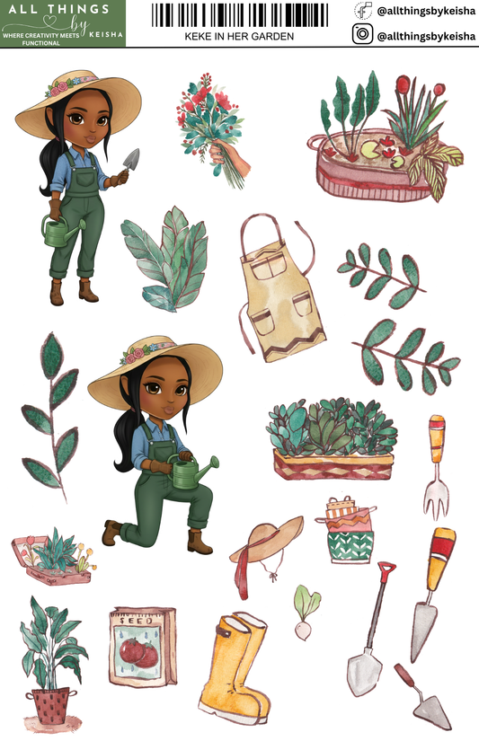 KEKE IN HER GARDEN STICKER SHEET