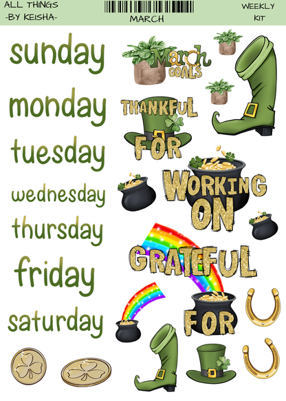 MARCH MONTHLY/ WEEKLY STICKER SHEET