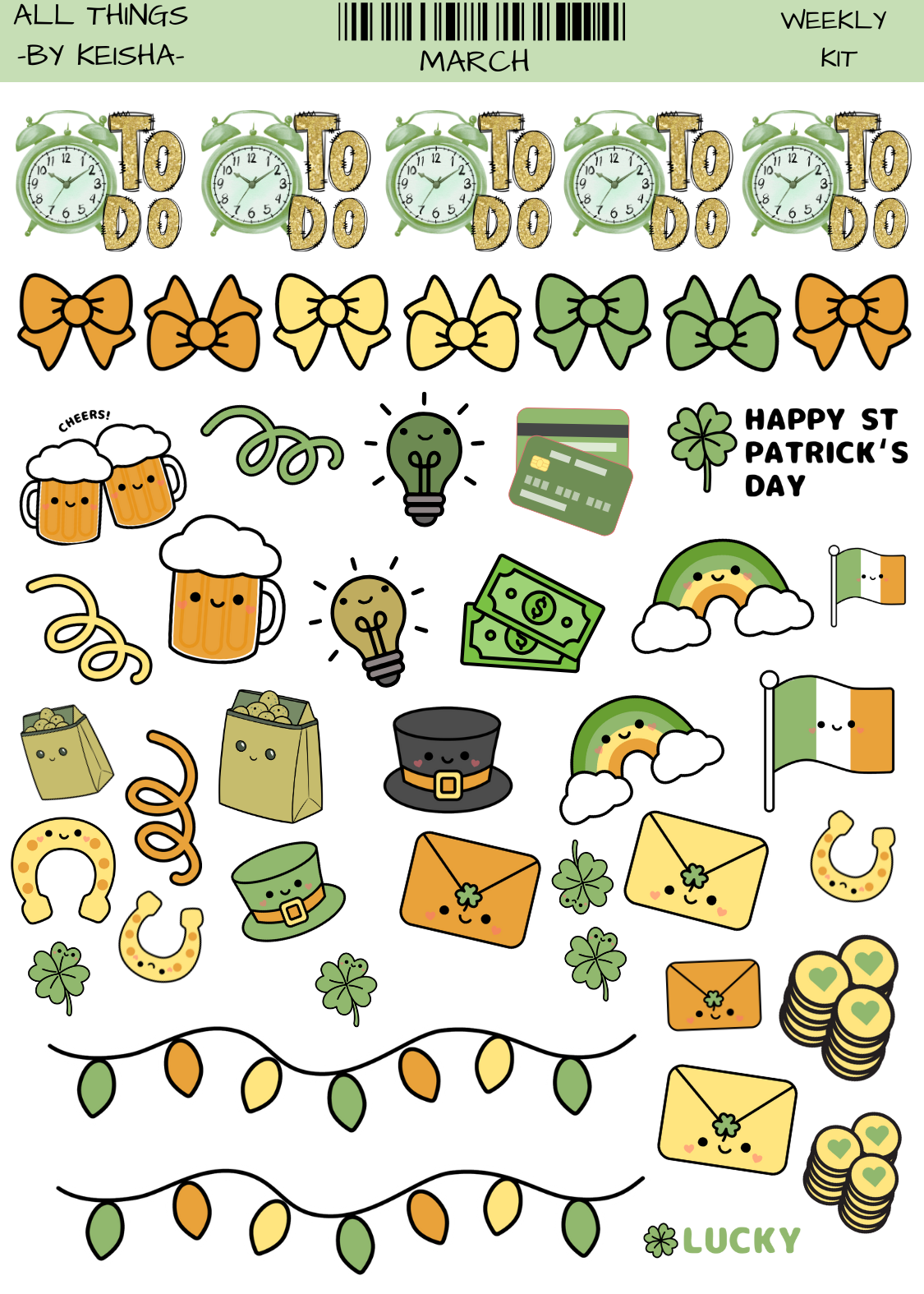 MARCH MONTHLY/ WEEKLY STICKER SHEET