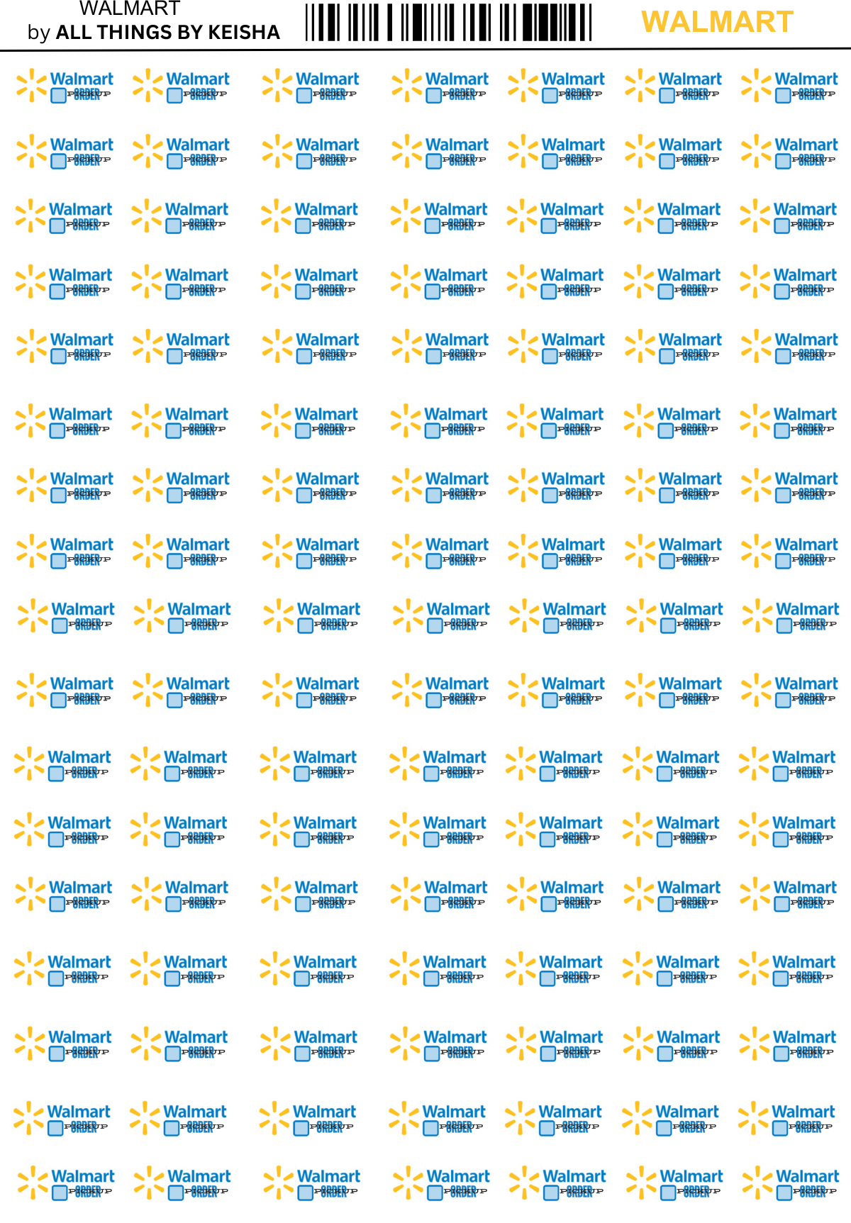 WALMART ORDER