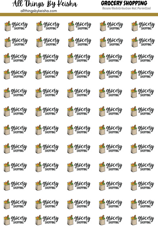 GROCERY SHOPPING SCRIPT STICKERS