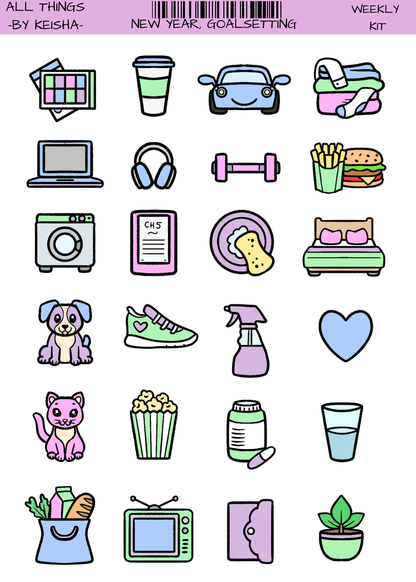 NEW YEAR GOAL SETTING WEEKLY KIT