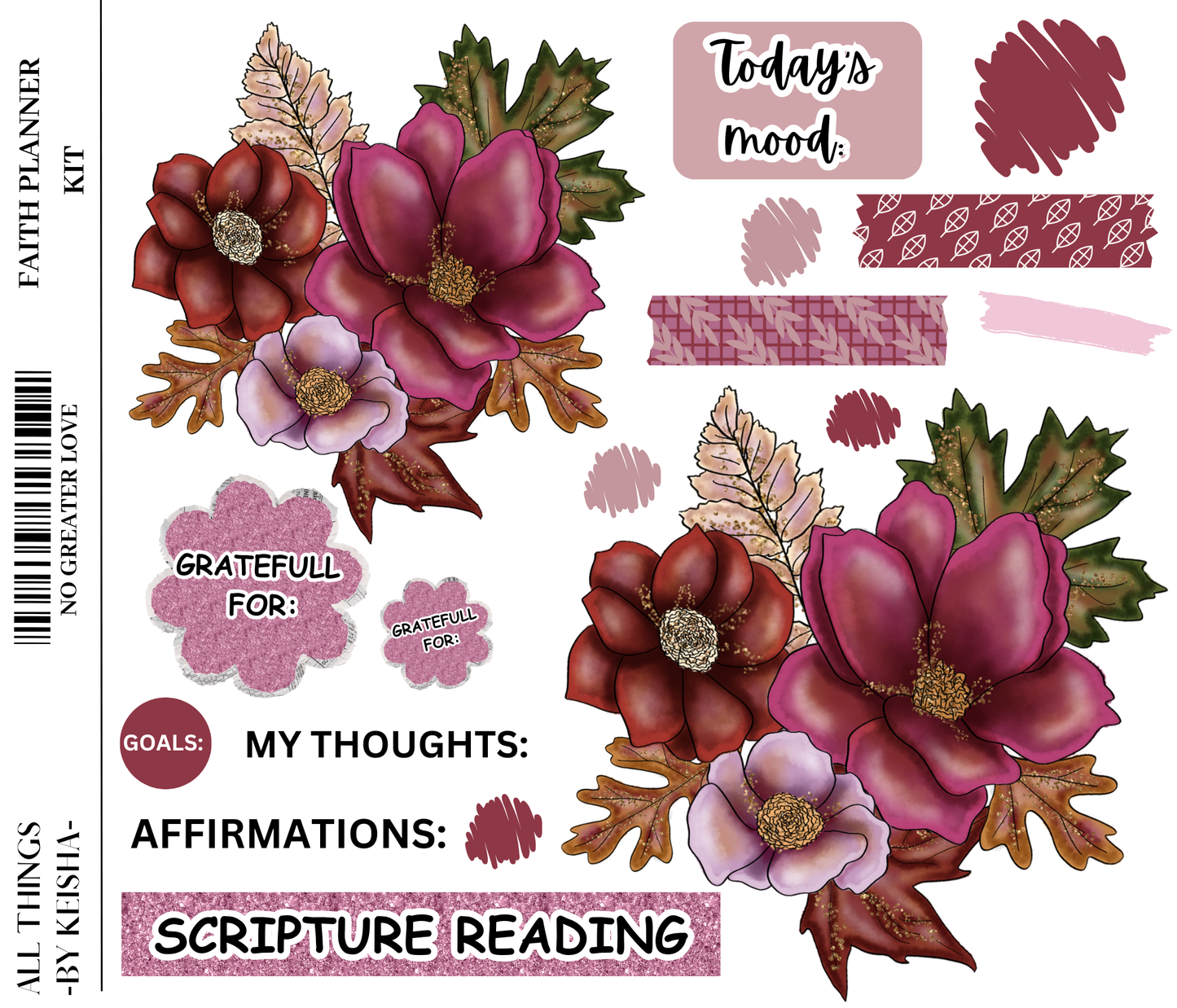 NO GREATER LOVE FAITH PLANNER KIT