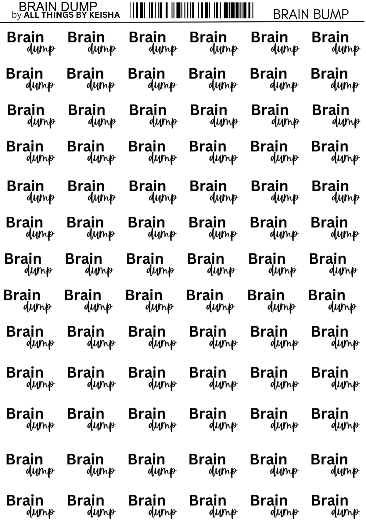 BRAIN DUMP SCRIPT  STICKERS