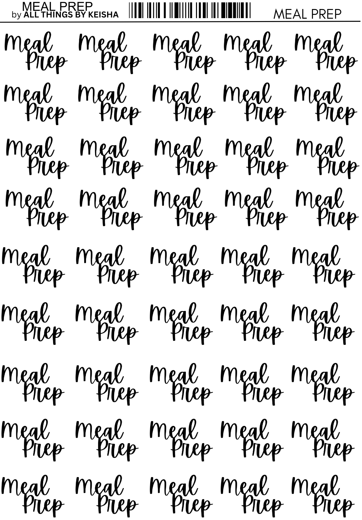 MEAL PREP SCRIPT STICKERS
