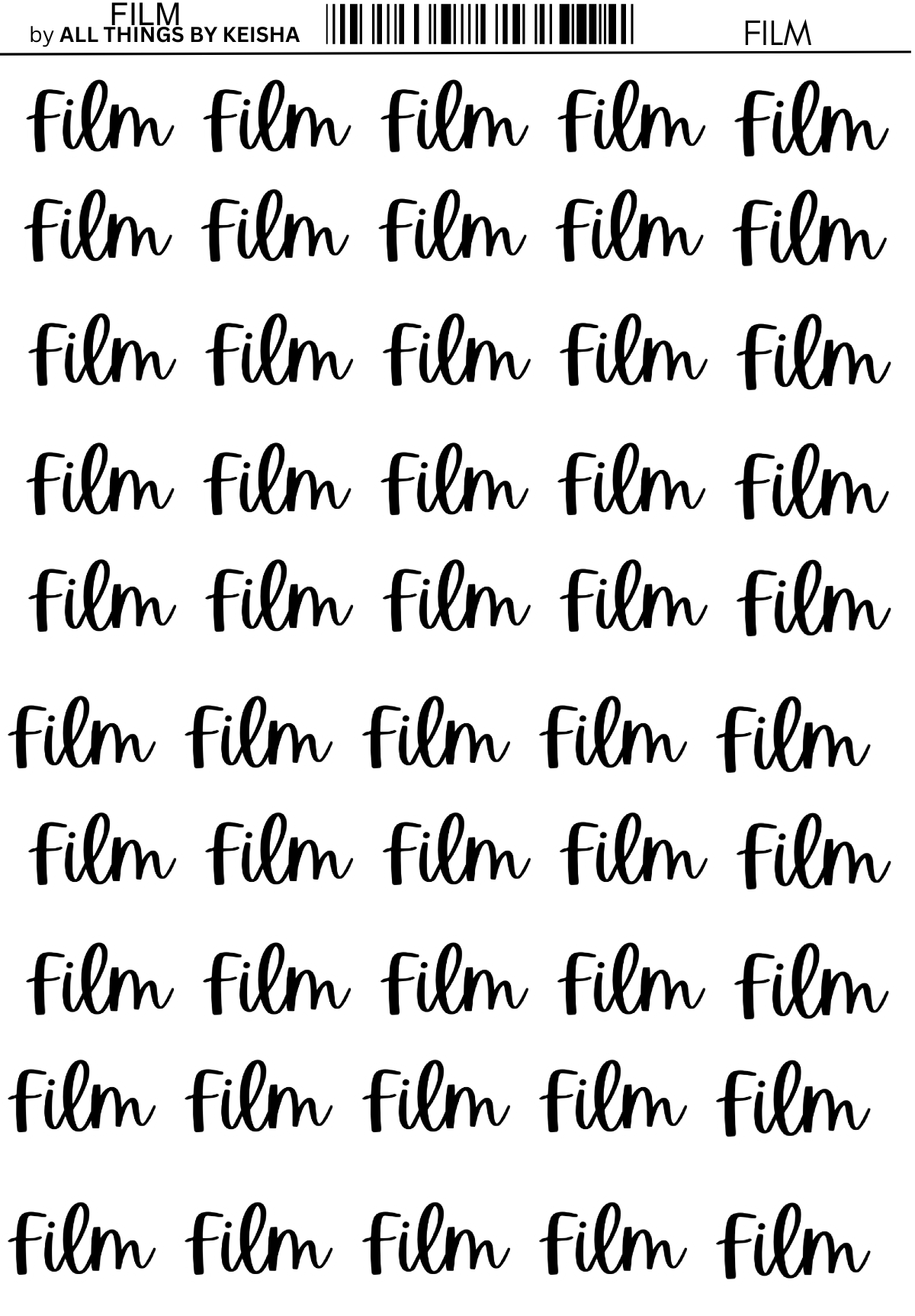 FILM SCRIPT STICKERS