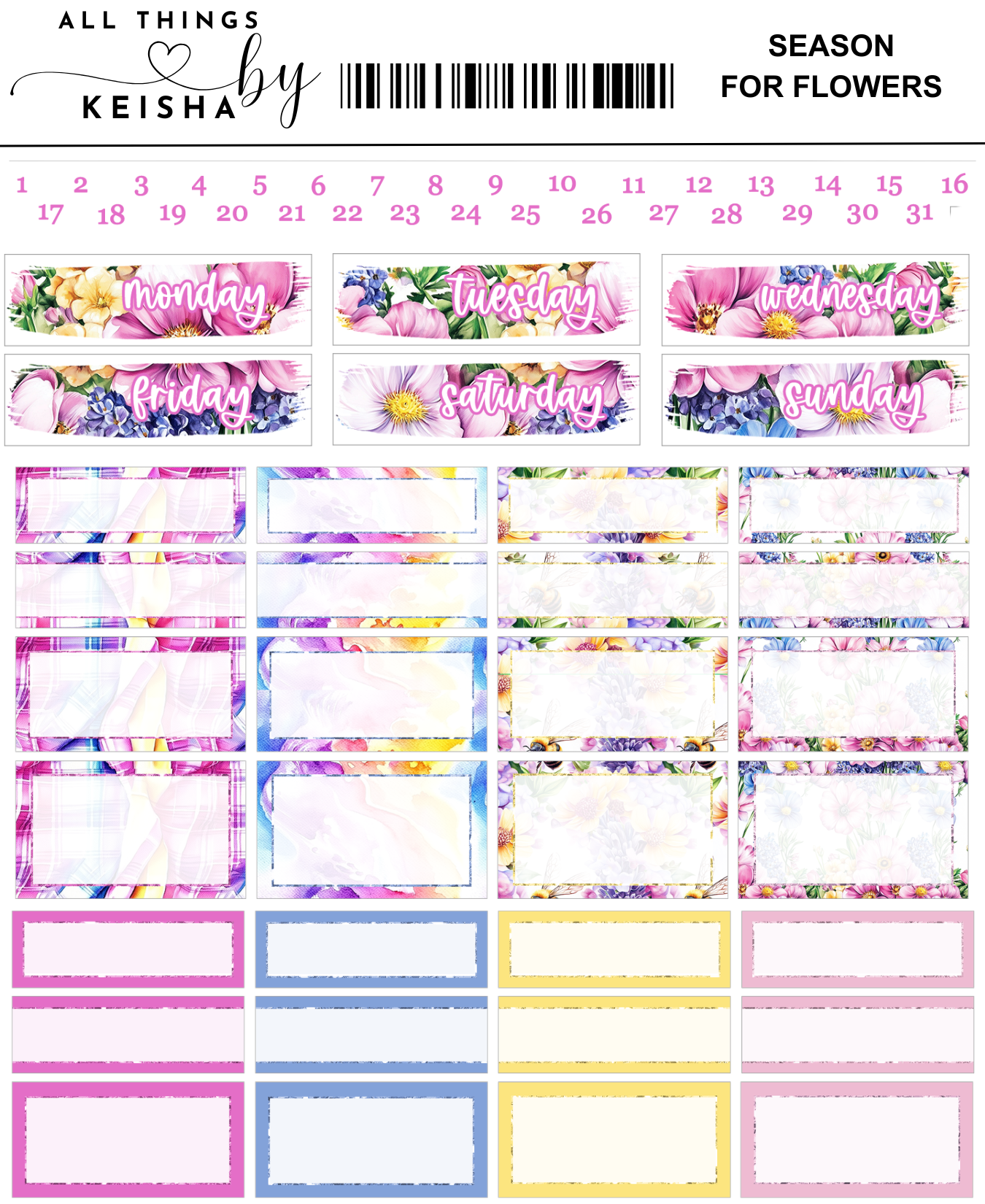 SEASON FOR FLOWERS WEEKLY KIT