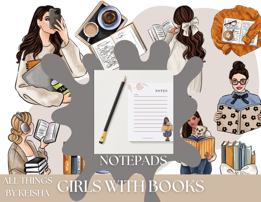 GIRLS WITH BOOKS NOTEPAD