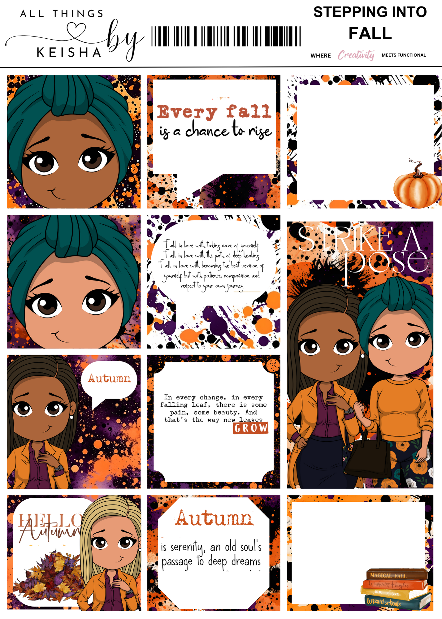 STEPPING INTO FALL THEMED STICKER PACK