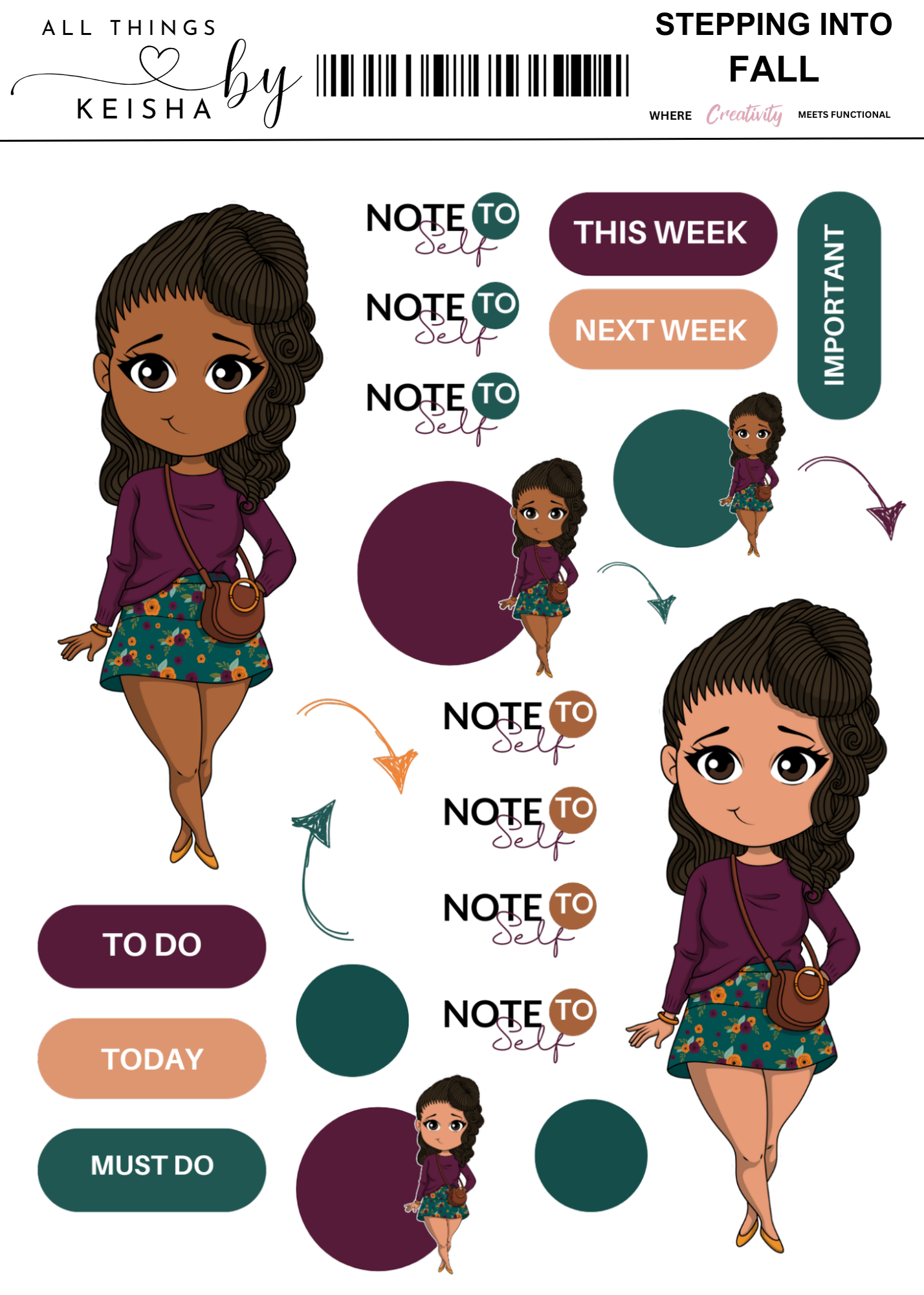 STEPPING INTO FALL THEMED STICKER PACK