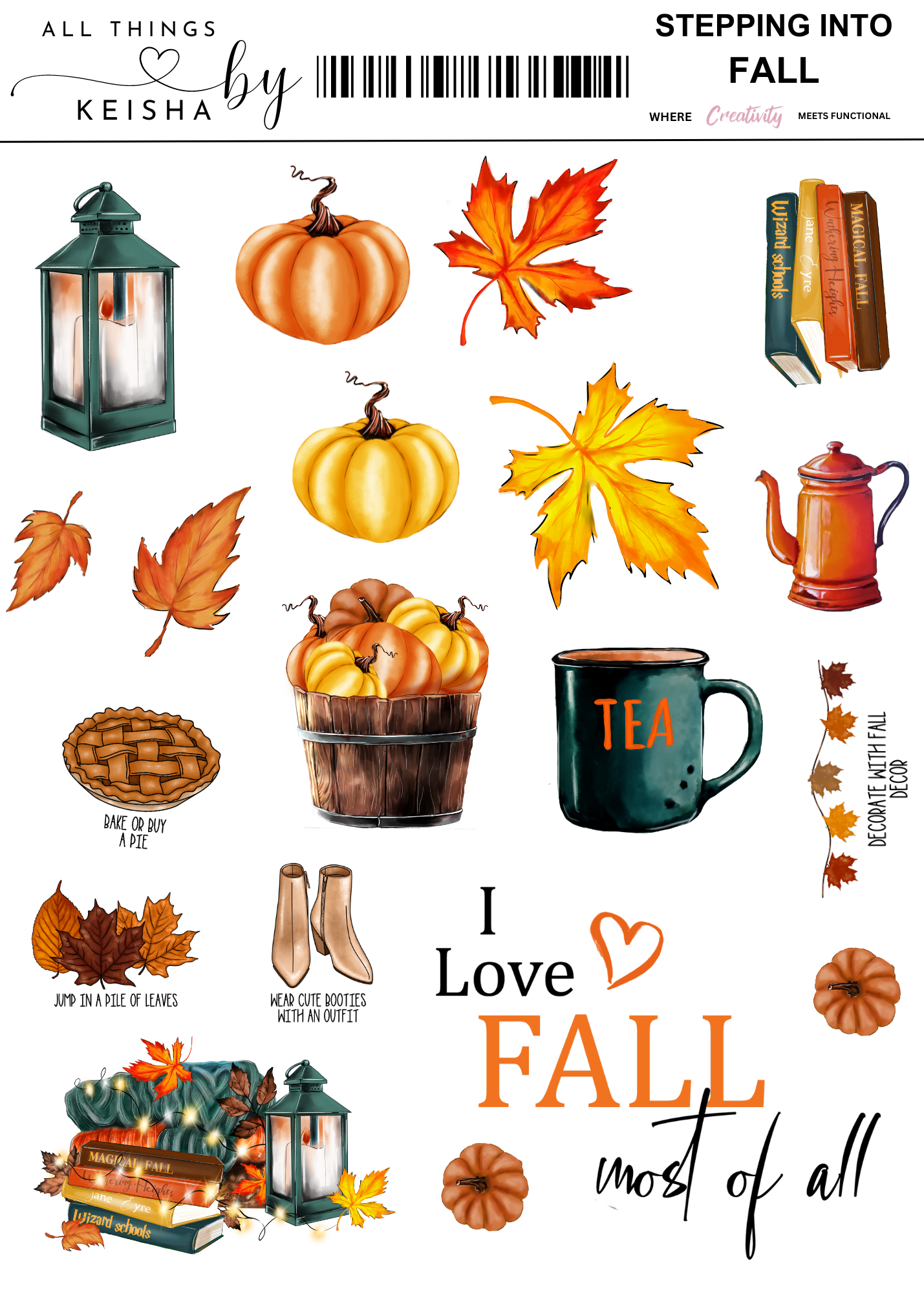 STEPPING INTO FALL THEMED STICKER PACK