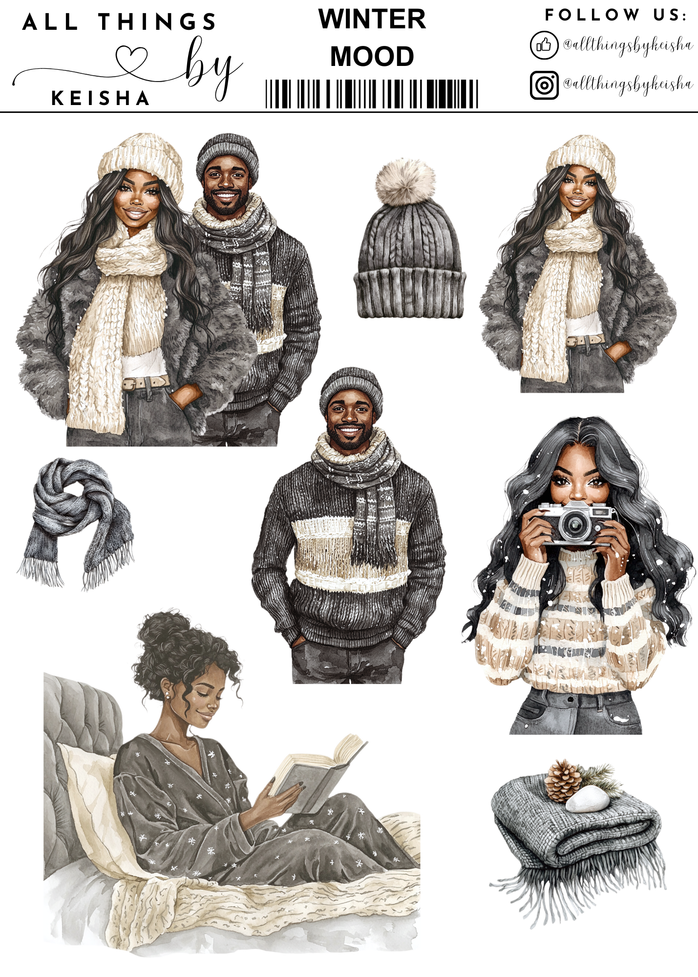 WINTER MOOD  STICKER THEMED PACK