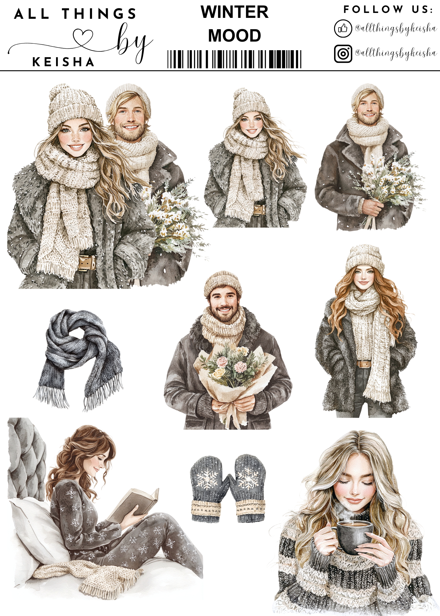 WINTER MOOD  STICKER THEMED PACK