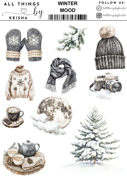 WINTER MOOD  STICKER THEMED PACK