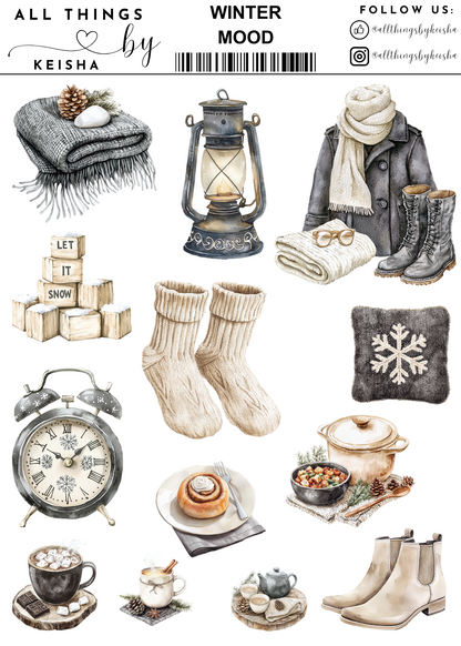 WINTER MOOD  STICKER THEMED PACK