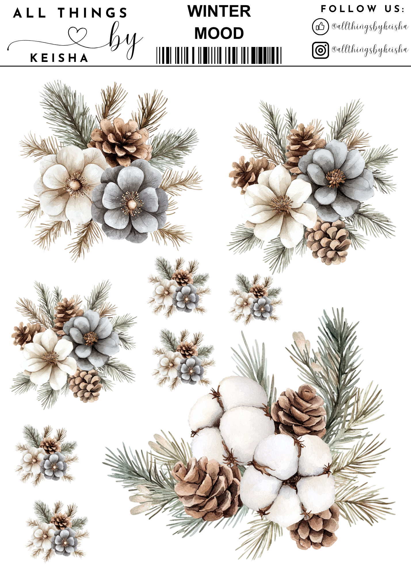 WINTER MOOD  STICKER THEMED PACK