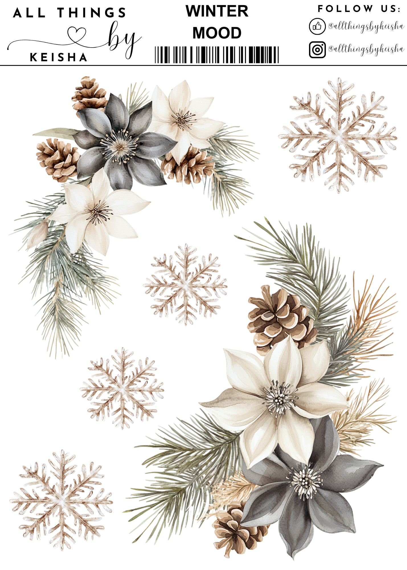 WINTER MOOD  STICKER THEMED PACK