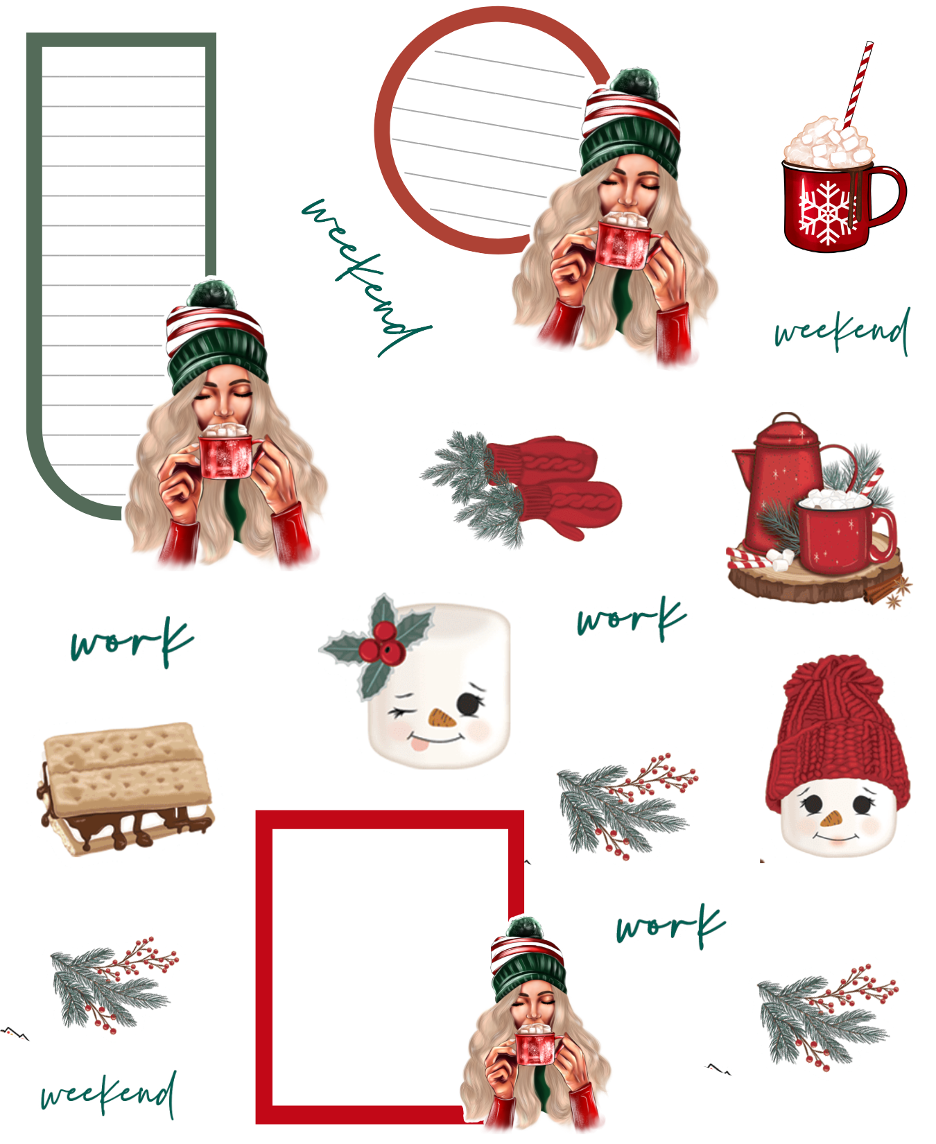 HOT COCOA- LIGHT STICKER PACK